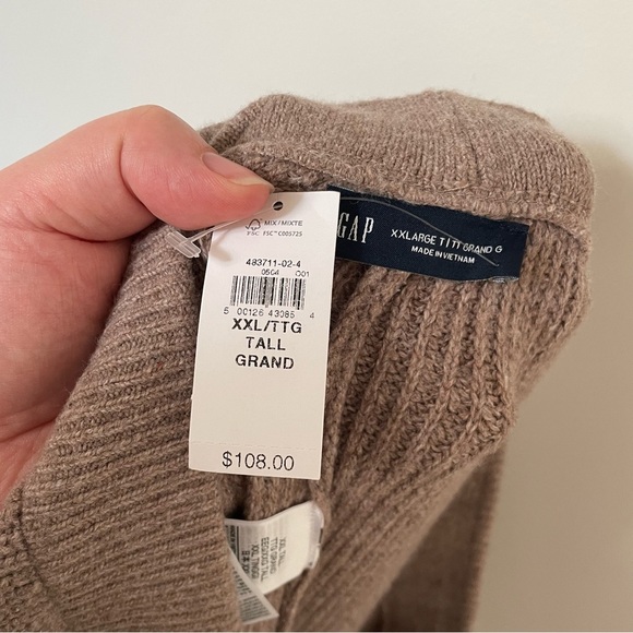 NEW GAP CashSoft Shaker-Stitch Sweater Pants Taupe Size XXL Tall NWT - Picture 7 of 8